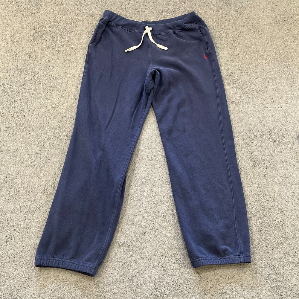 Polo Ralph Lauren Navy Blue Sweatpants Red Pony Logo Boys Size XL (18-20)